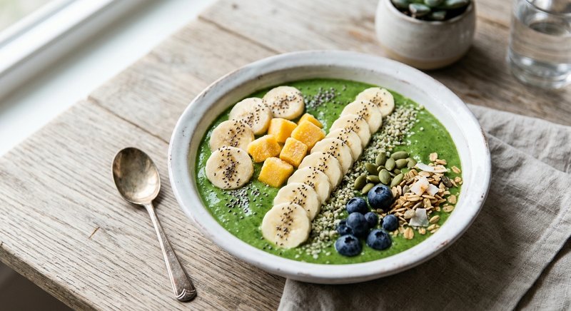 Gluten-Free Green Smoothie Bowl — breakfast recipe, serves 4