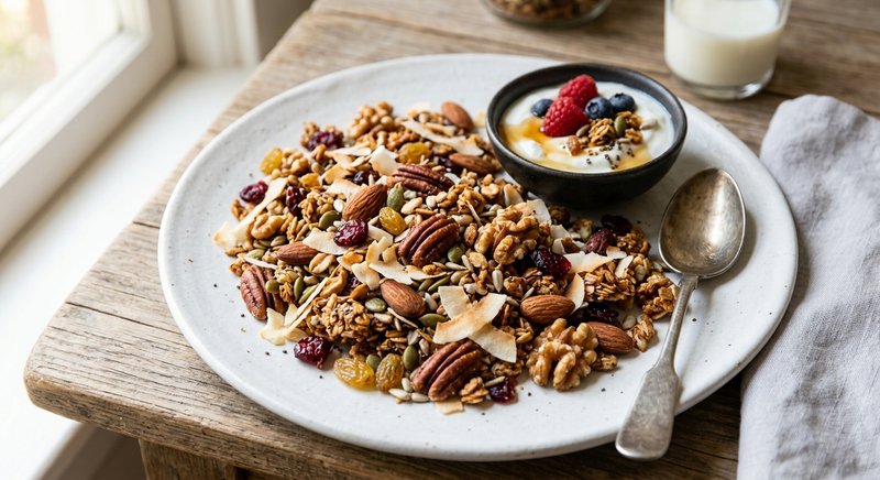 Gluten-Free Oat-Free Granola — breakfast recipe, serves 4