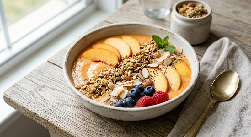 Gluten-Free Peach Smoothie Bowl
