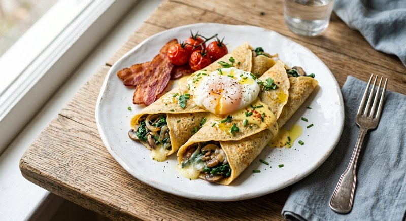 Gluten-Free Savory Breakfast Crepes — breakfast recipe, serves 4