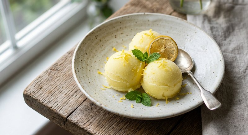 Gluten-Free Lemon Sorbet — desserts recipe, serves 4
