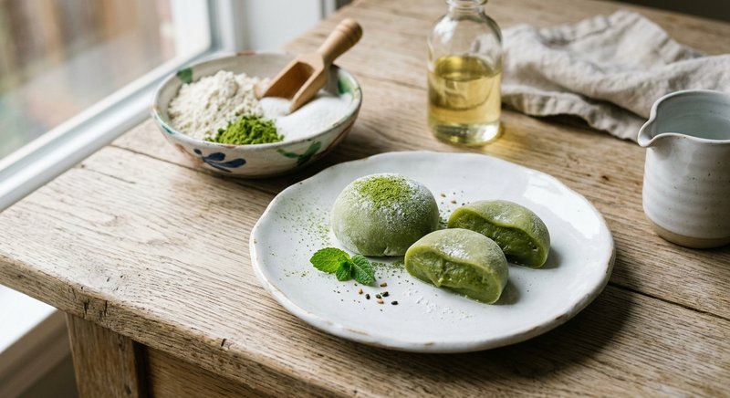 Gluten-Free Matcha Mochi — desserts recipe, serves 4