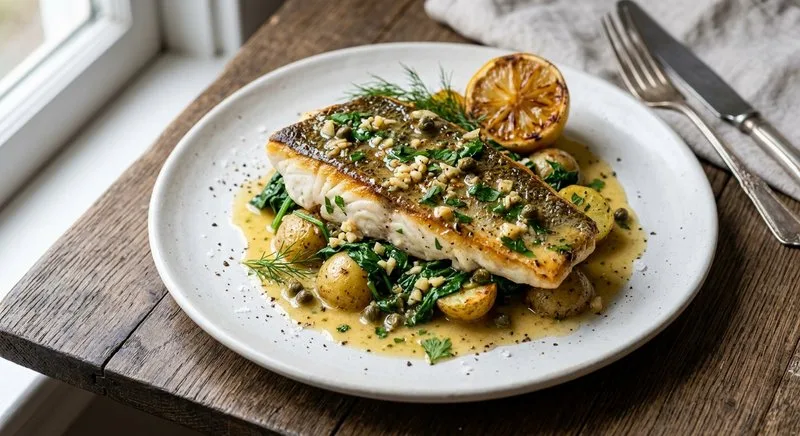 Gluten-Free Sea Bass with Lemon Butter
