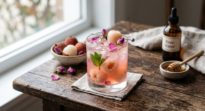 Gluten-Free Lychee Rose Juice — drinks and smoothies recipe, serves 2