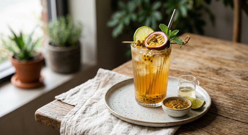 Gluten-Free Passion Fruit Iced Tea — drinks and smoothies recipe, serves 2