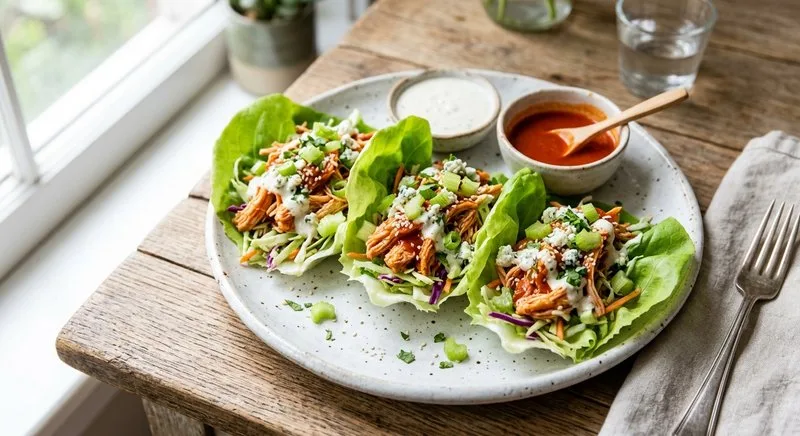 Gluten-Free Buffalo Chicken Lettuce Wraps
