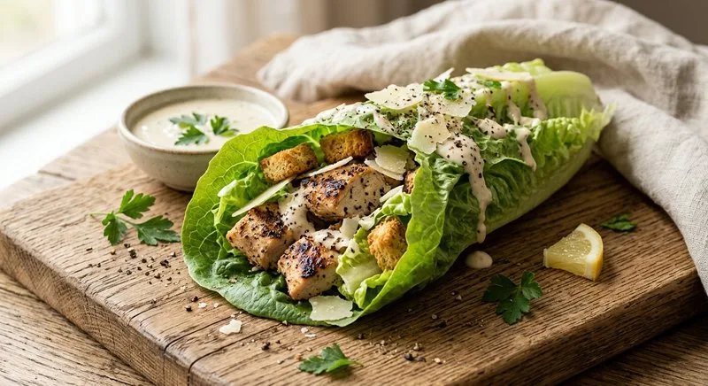 Gluten-Free Chicken Caesar Wrap in Lettuce