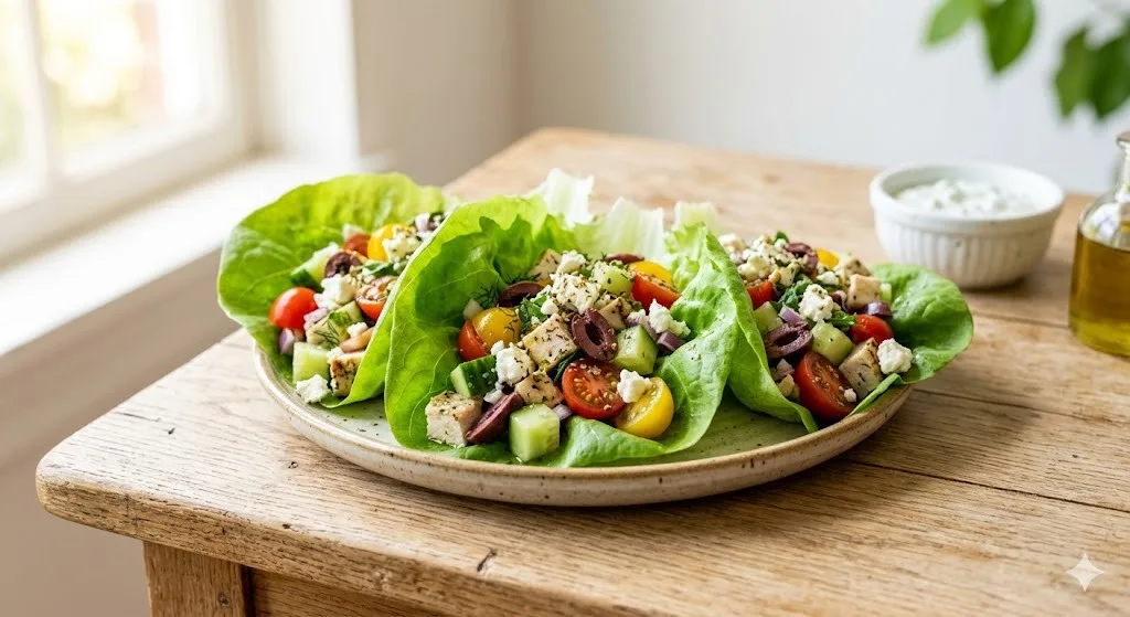 Gluten-Free Greek Lettuce Wrap