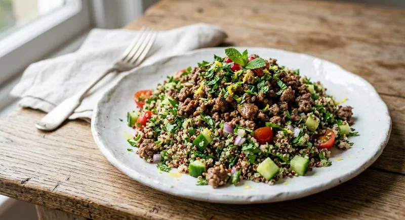 Gluten-Free Lamb and Mint Tabbouleh with Quinoa