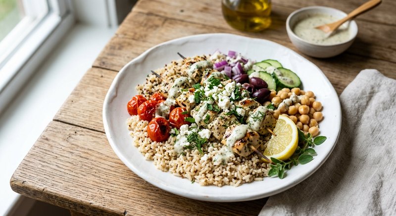 Gluten-Free Mediterranean Rice Bowl — lunch recipe, serves 4