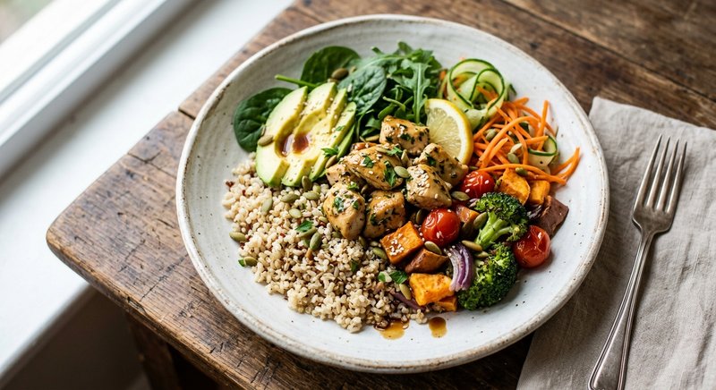 Gluten-Free Roasted Chicken Grain Bowl — lunch recipe, serves 4