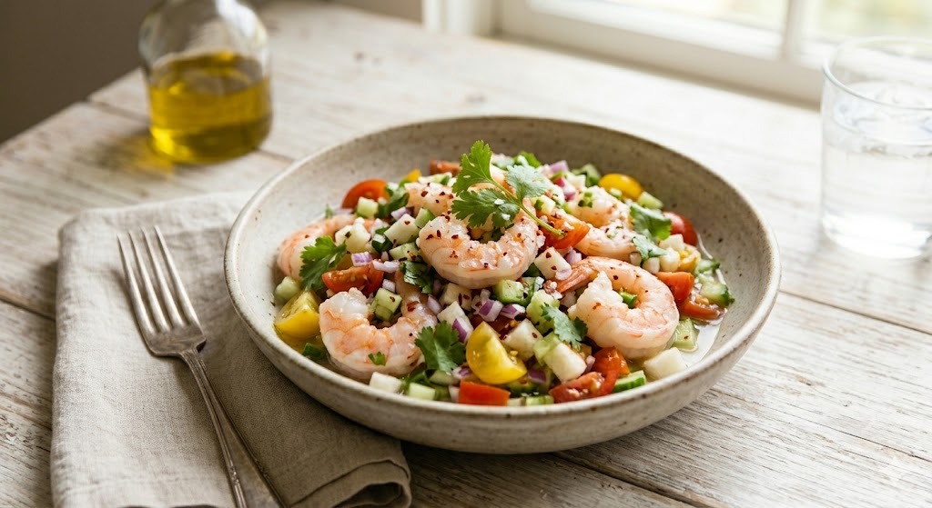 Gluten-Free Shrimp Ceviche — lunch recipe, serves 4