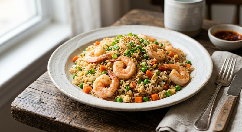 Gluten-Free Shrimp Fried Rice — lunch recipe, serves 4