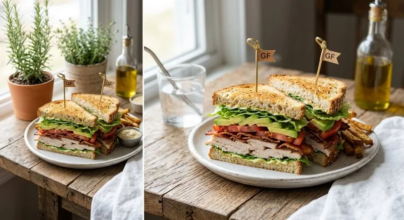 Gluten-Free Turkey Club on Bread