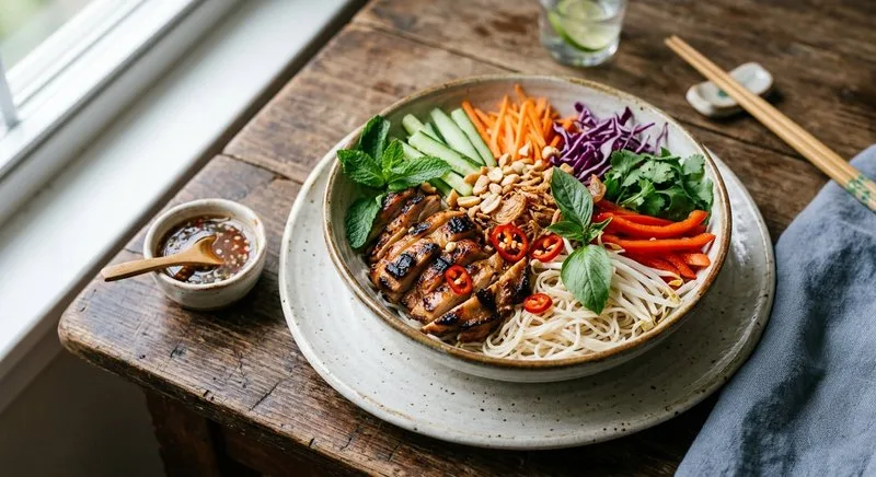 Gluten-Free Vietnamese Rice Noodle Bowl