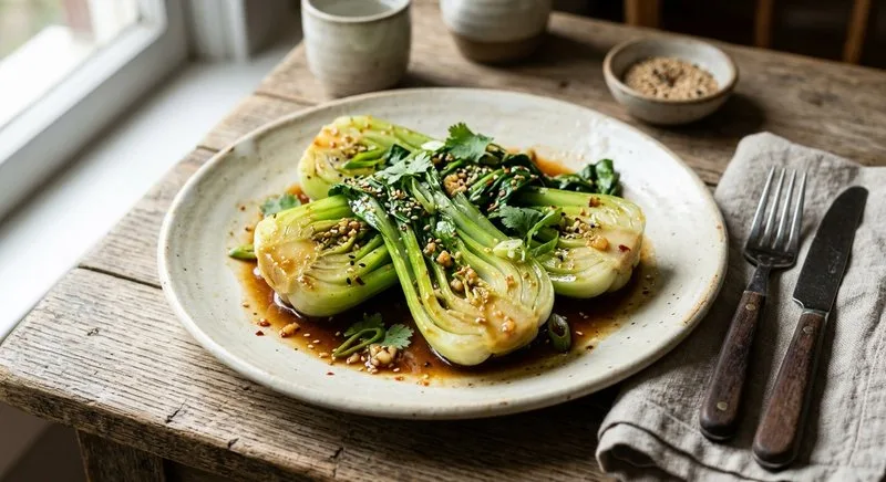 Gluten-Free Garlic Ginger Bok Choy