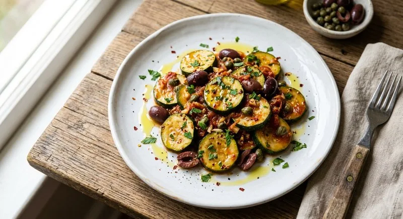 Gluten-Free Puttanesca Zucchini