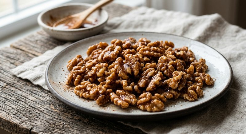 Gluten-Free Maple Cinnamon Walnuts — snacks recipe, serves 4