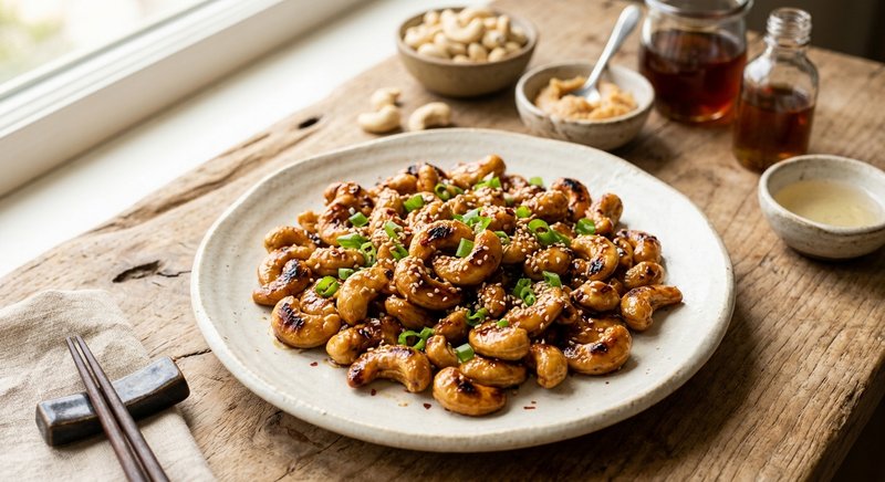 Gluten-Free Miso Glazed Cashews — snacks recipe, serves 4