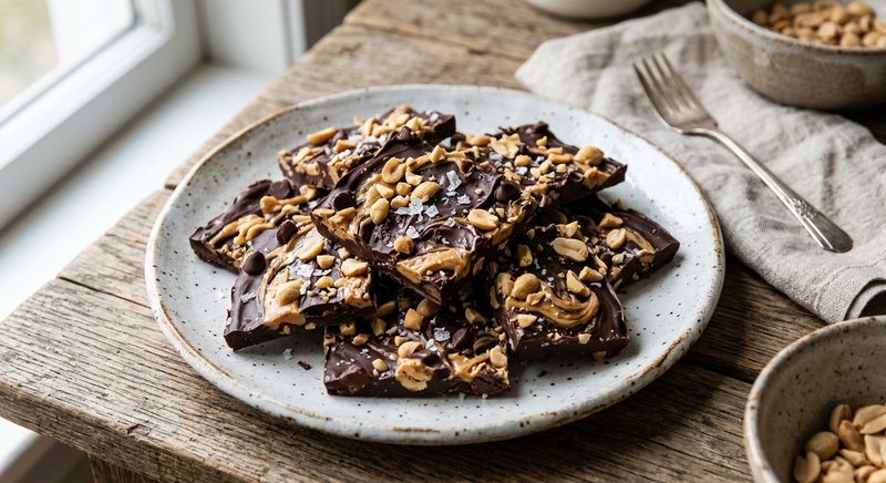 Gluten-Free Peanut Butter Chocolate Bark — snacks recipe, serves 4