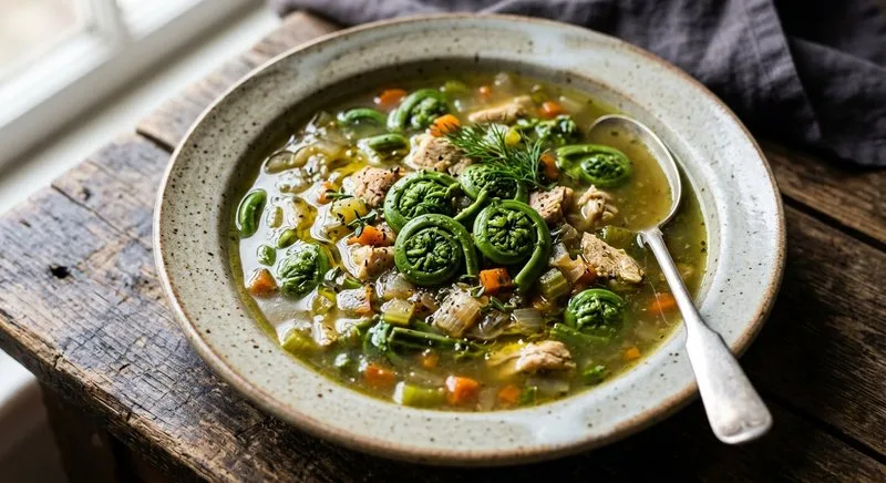 Gluten-Free Fiddlehead Fern Soup