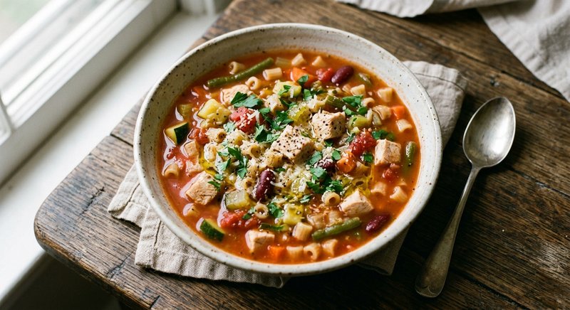 Gluten-Free Italian Minestrone with Pasta — soups and stews recipe, serves 4