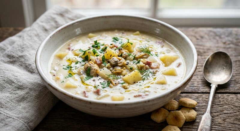 Gluten-Free New England Clam Chowder — soups and stews recipe, serves 4