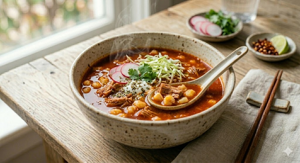 Gluten-Free Pozole Rojo — soups and stews recipe, serves 4