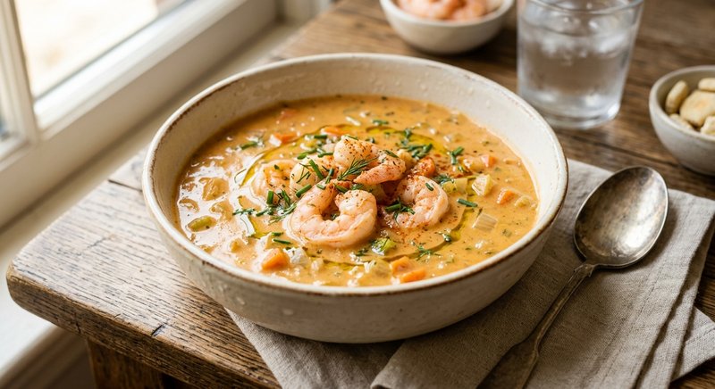 Gluten-Free Shrimp Bisque — soups and stews recipe, serves 4